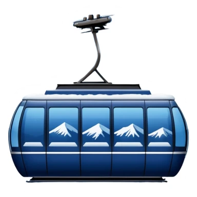 create a cablecar emoji in winter with the logo of Bergbahnen Adelboden Lenk. make it navy dark blue. no yellow. and add the words in white: Lenk  sticker