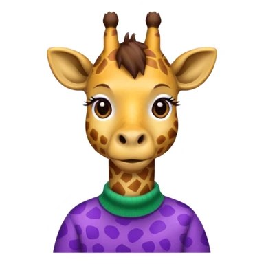 giraffe wearing green and purple sweater sticker