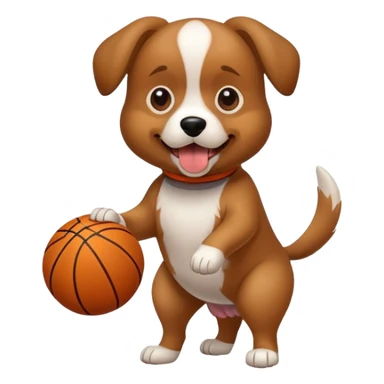 Dog eating a basketball sticker