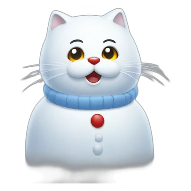 Bonhomme neige chat  sticker