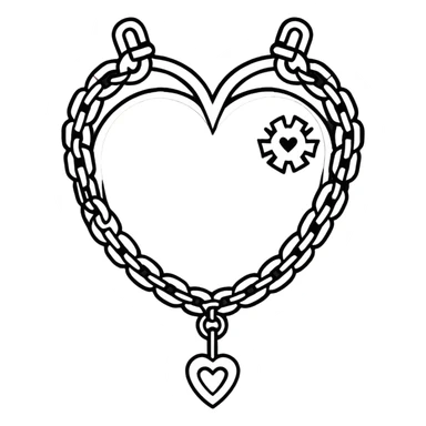 gothic punk heart with chains sticker
