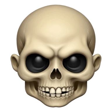 human skull face troll emojie used in ticktock reels. black in colour sticker