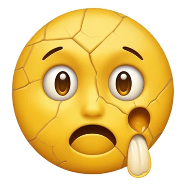 Yellow emoji face ripping it’s skin off sticker