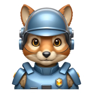 half robot futuristic squirrelcop sticker