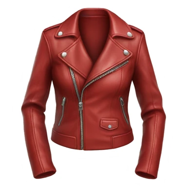 Hyper Realistic isolated open apple red feminine fashion leather jacket. sticker