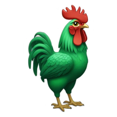 green rooster end cat sticker