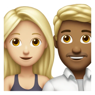 White blond boyfriend Ladung in Bad kuddling with white brunette girlfriend sticker