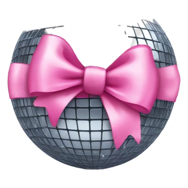 Disco ball with pink bow  sticker