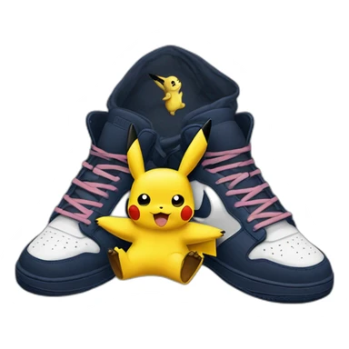Pikachu with Travis Scott shoes and ovo drake hoodie sticker
