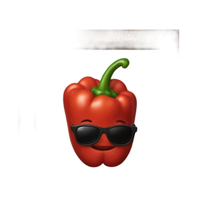 Red pepper with Mantel and sunglasses and necklace sticker