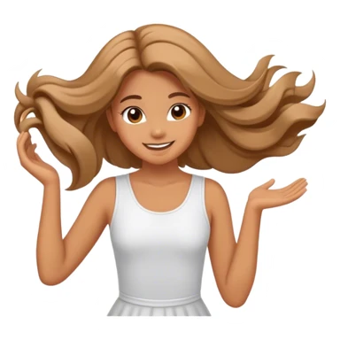 A girl twirling her hair happy sticker