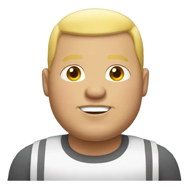 fat guy with blonde buzz cut sticker