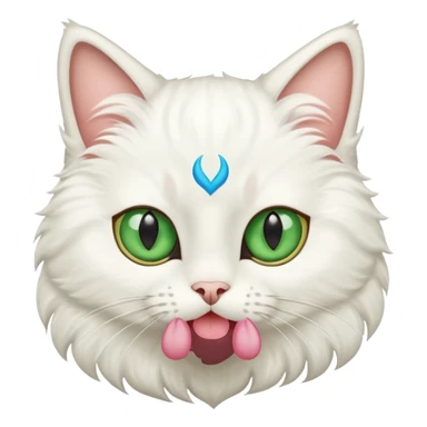 Khao mate cat with green and blue eyes sticker