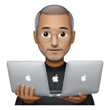 macbook with Steve Jobs sticker