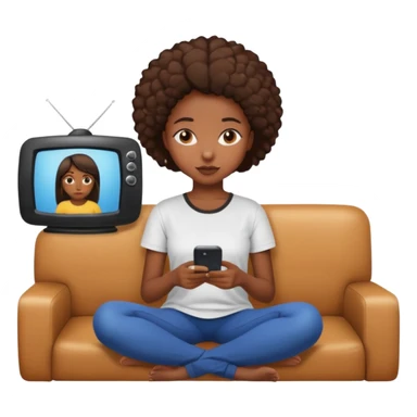black girl watching tv  sticker