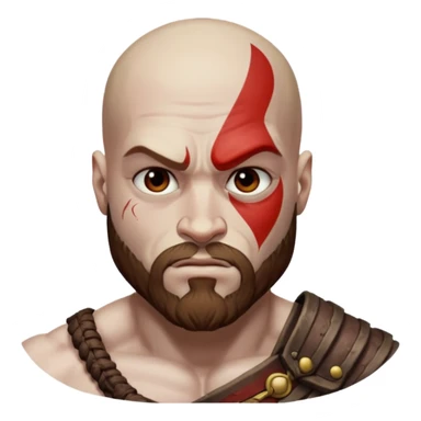 Kratos skin whiter Without beard sticker