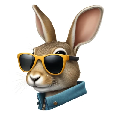 Jack rabbit wearing sunglasses  sticker