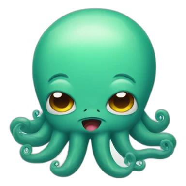 Cute kraken cute face crying sticker
