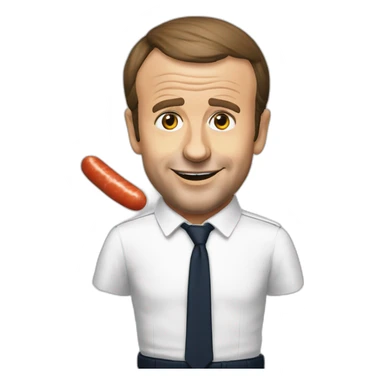 Emmanuel Macron mange saucisse sticker