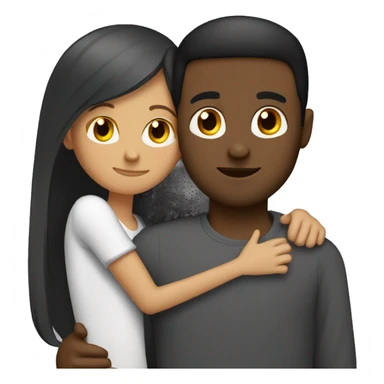 Somali guy with Spanish girlfriend with straight hair hugging  sticker