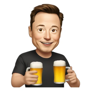 elon musk with beer sticker