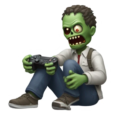 Zombie playing PlayStation  sticker