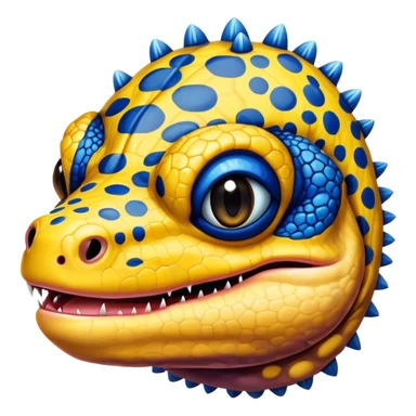  Gila Monster Face Big Chin yellow with blue spots sticker