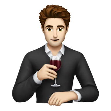 edward cullen drinking wine sticker