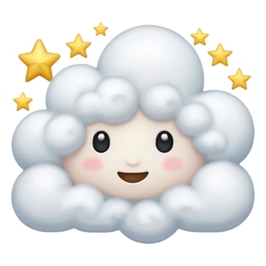 soft cloud with stars, aesthetic emoji sticker