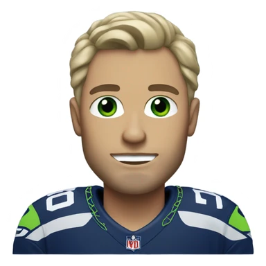 A guy with dirty blonde hair green eyes in Seahawks jersey  sticker