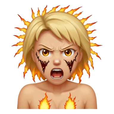 angry electrocuted woman sticker