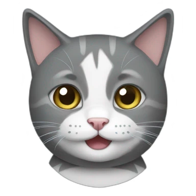 Grey tuxedo cat playing sticker