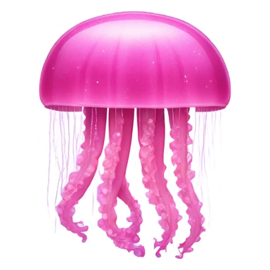 Pink long jellyfish with glitter  sticker