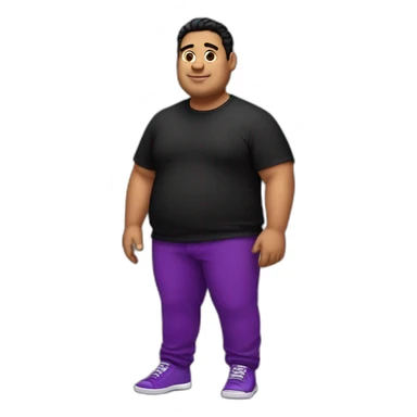 Fat latino Guy with red pants and purple shoes and black shirt sticker