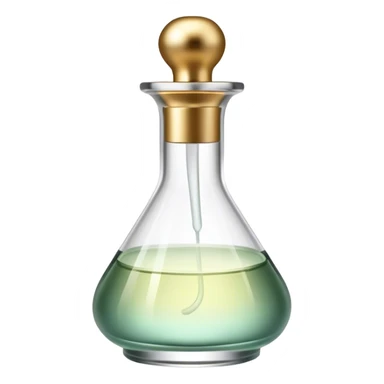 Perfume making icon, perfume bottle with elegant design, glass vial, fragrant mist, essential oils, dropper, minimalistic style, clean lines, transparent background. sticker