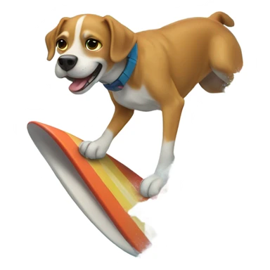 dog surfing sticker