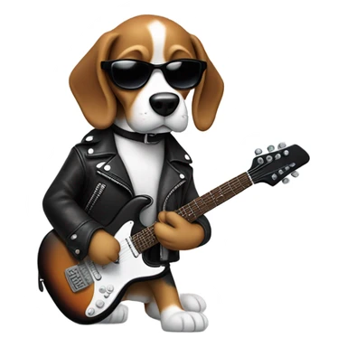 Rock and roll beagle sticker