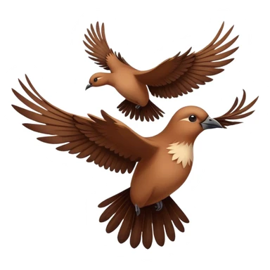 Three birds flying together in the sky, wings outstretched, moving in harmony, creating a peaceful and dynamic scene. sticker