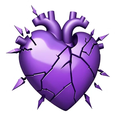 Purple broken heart sticker