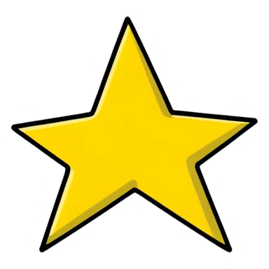 half yellow star symbol sticker