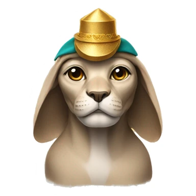 Sphinx in a New Year's hat sticker