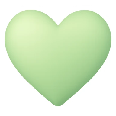 heart with a soft pistachio green gradient, digital illustration sticker