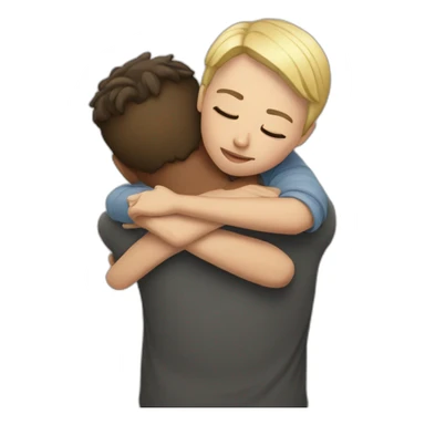 Perfect hug in white people sticker