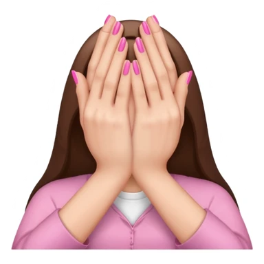 brown prayer hands with pink nails  sticker