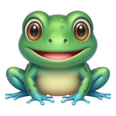 cyan cute frog kawaii eyes should be cuter sticker