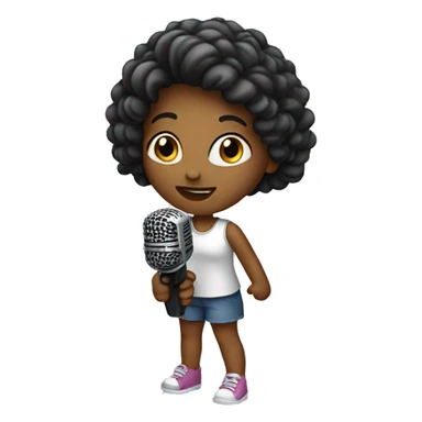 Girl with a microphone  sticker