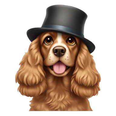 cocker spaniel with a hat sticker