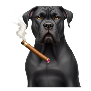 A Cane Corso smoking a cigar. sticker