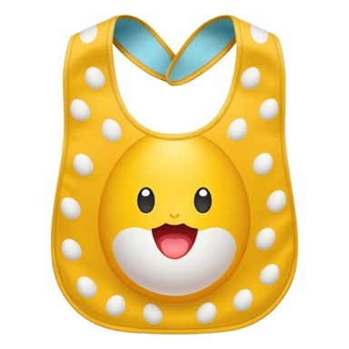 Yellow bib with egg pattern sticker