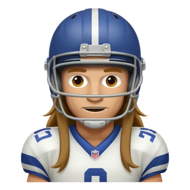 american football player long haired sticker